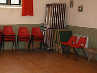 folding tables and stacking chairs